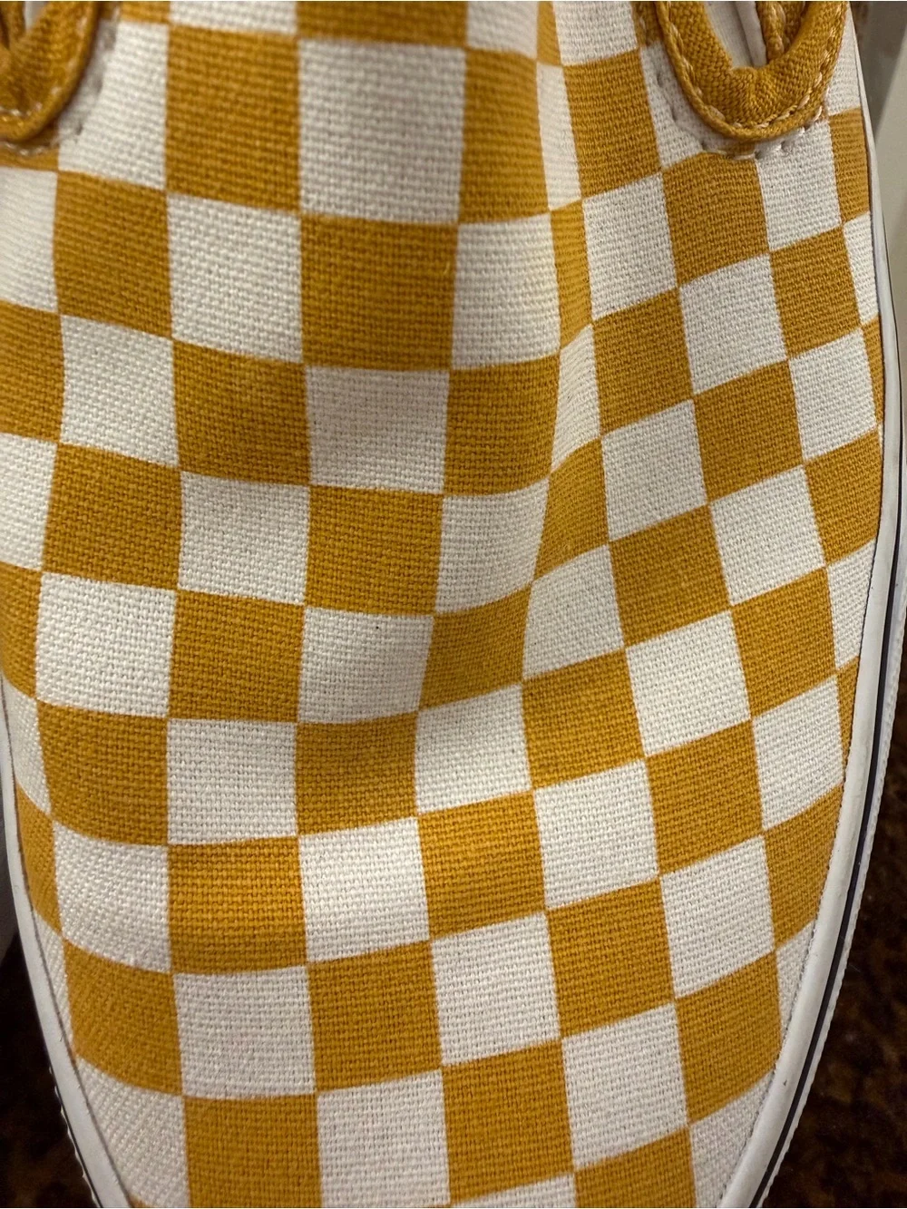 Vans Checkerboard Slip-On Sneakers in Yellow and White